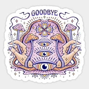 'GOODBYE' psychedelic art Sticker